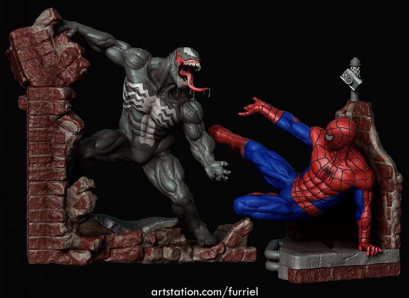 مدل سهبعدی Spider-Man و Venom