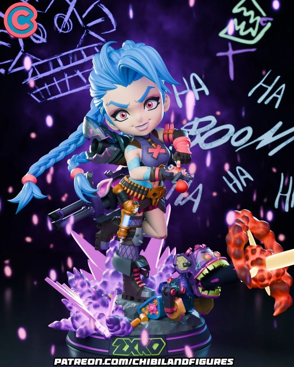 مدل سهبعدی Jinx از بازی League of Legends