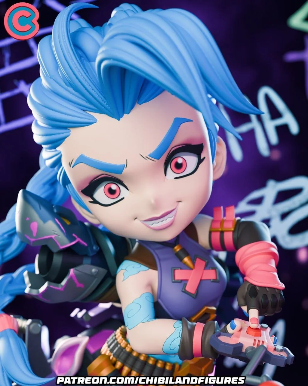 مدل سهبعدی Jinx از بازی League of Legends