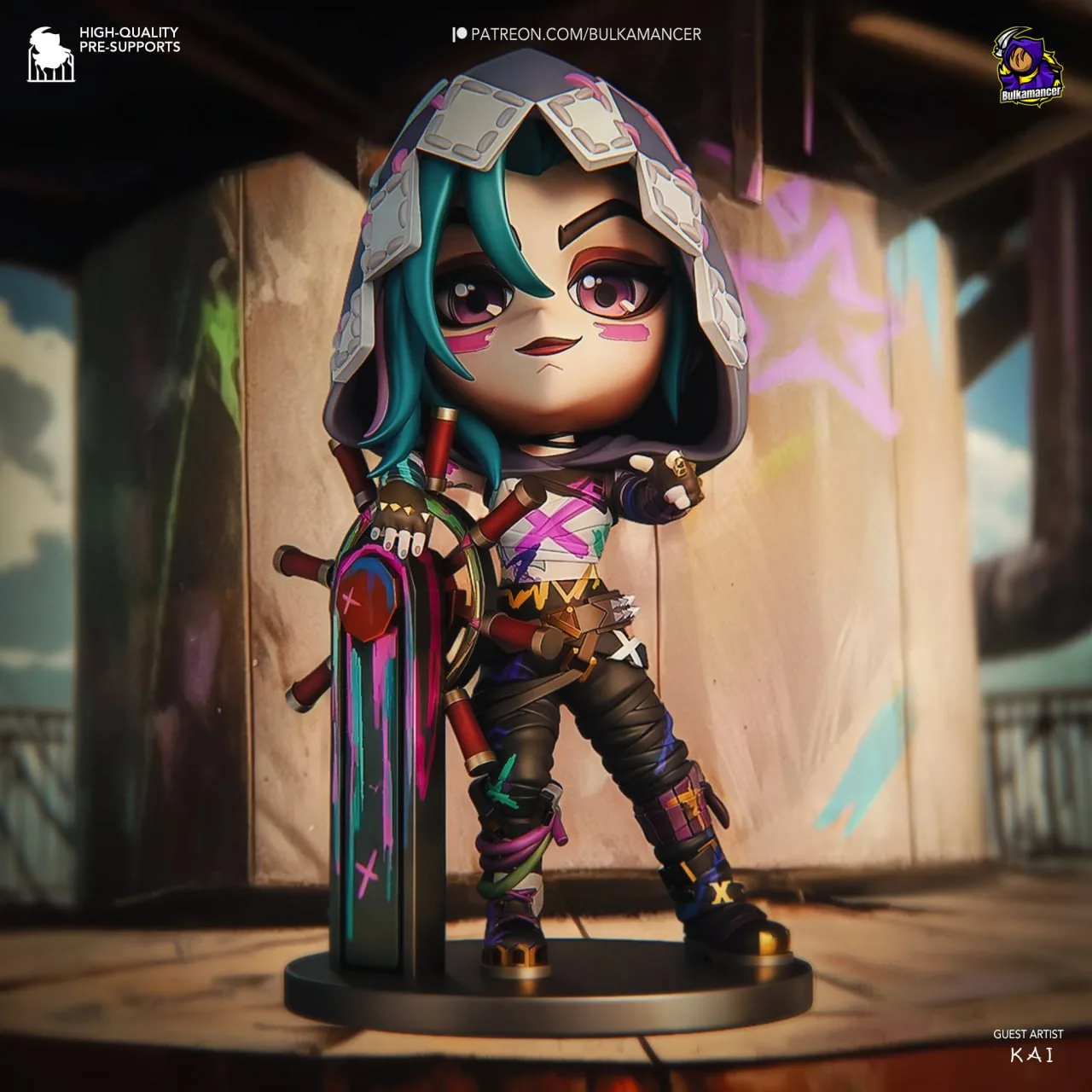 مدل سهبعدی Jinx از بازی League of Legends