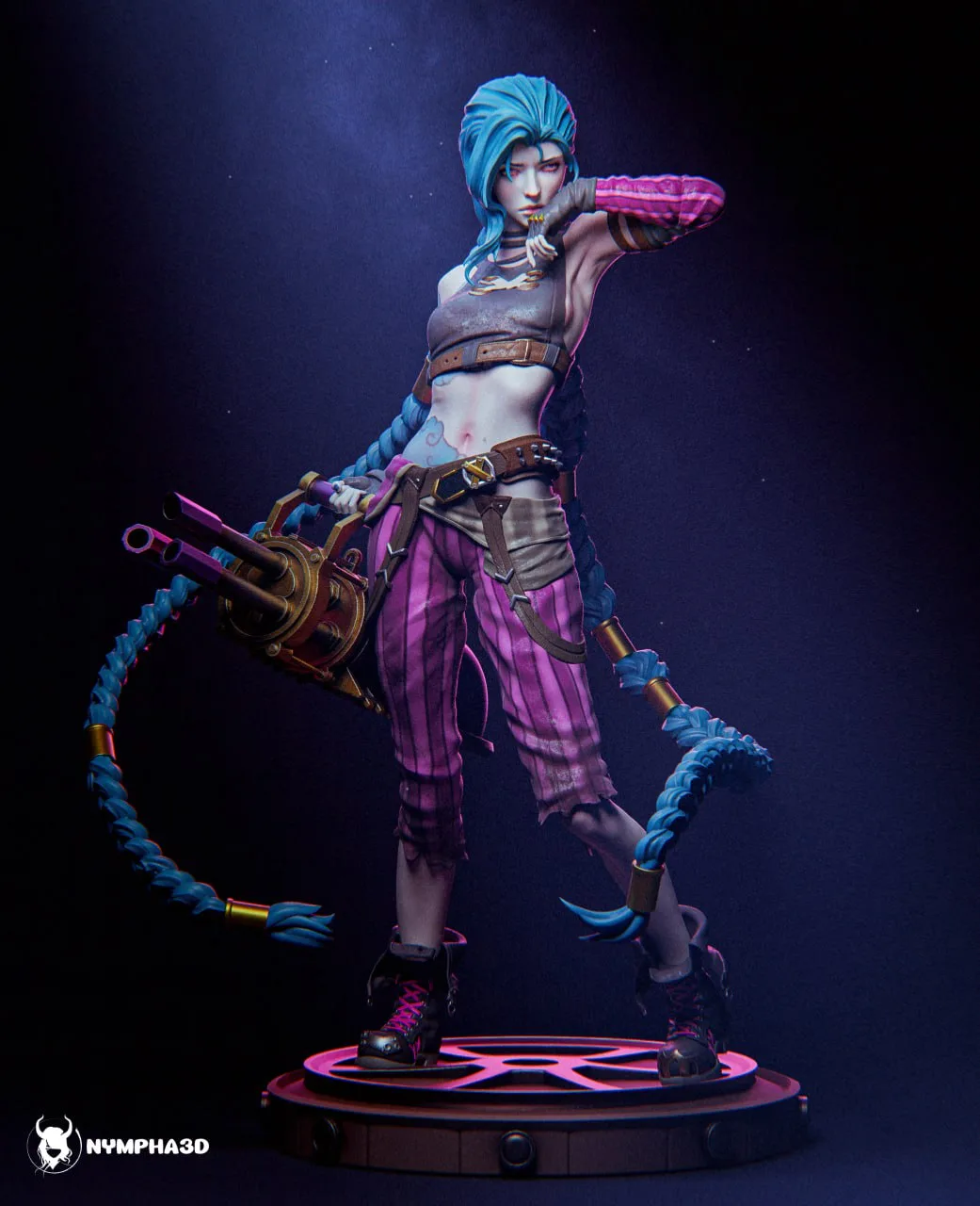 مدل سهبعدی Jinx از بازی League of Legends