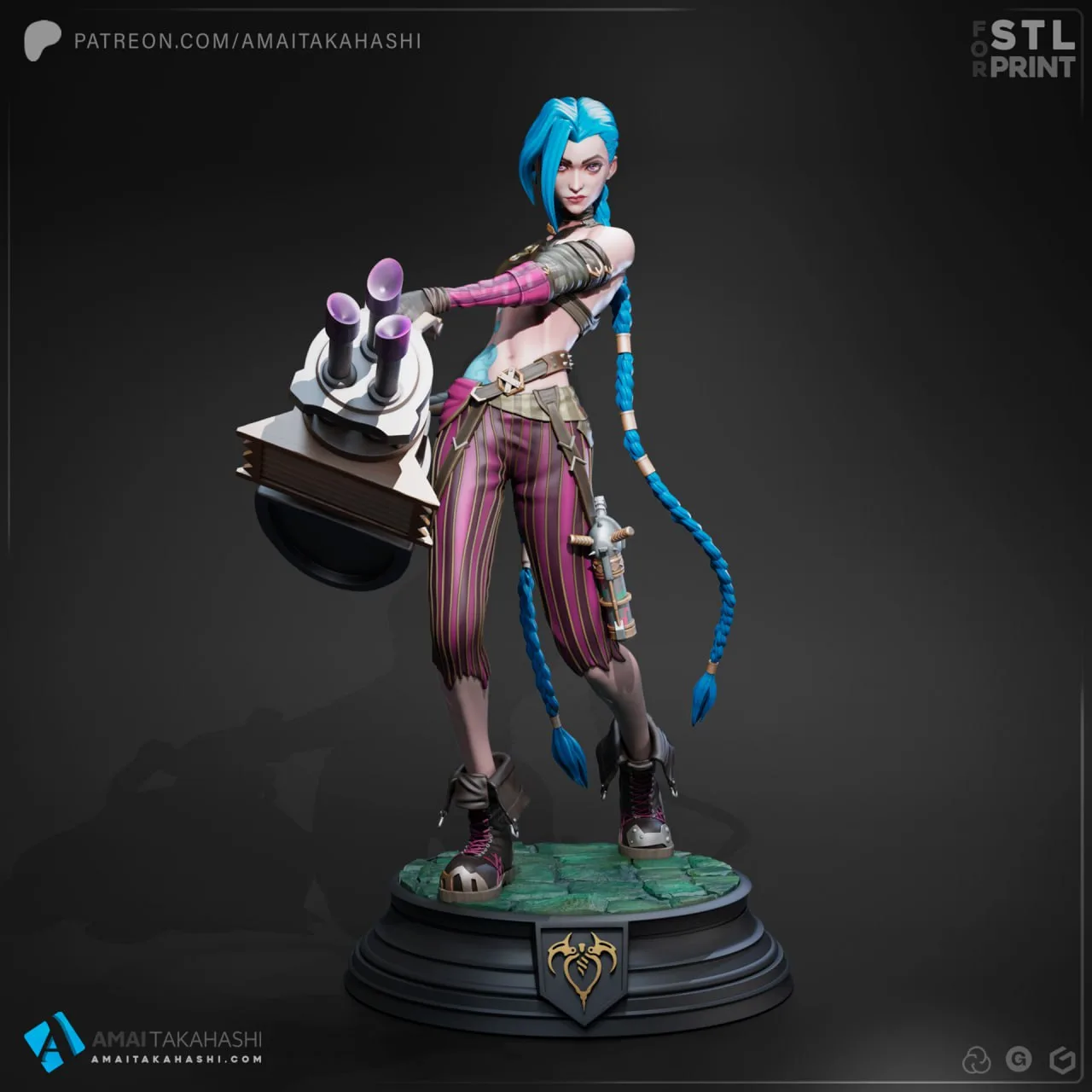 مدل سهبعدی Jinx از بازی League of Legends