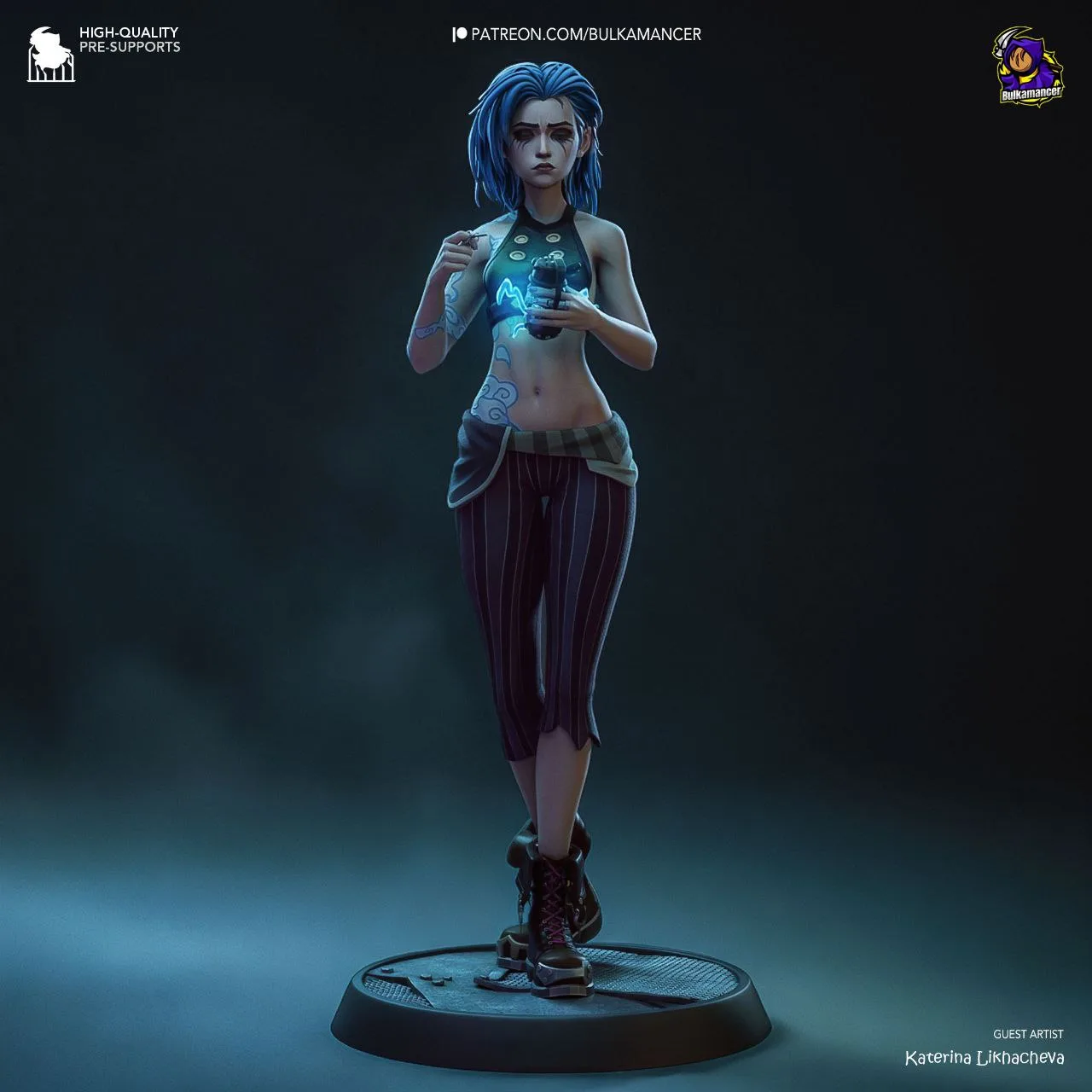 مدل سهبعدی Jinx از بازی League of Legends