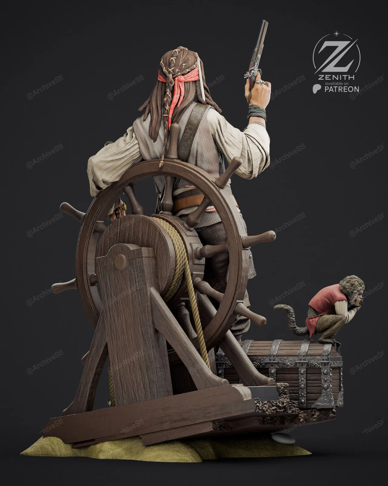 مدل سه‌بعدی Jack Sparrow از فیلم Pirates of the Caribbean - 3