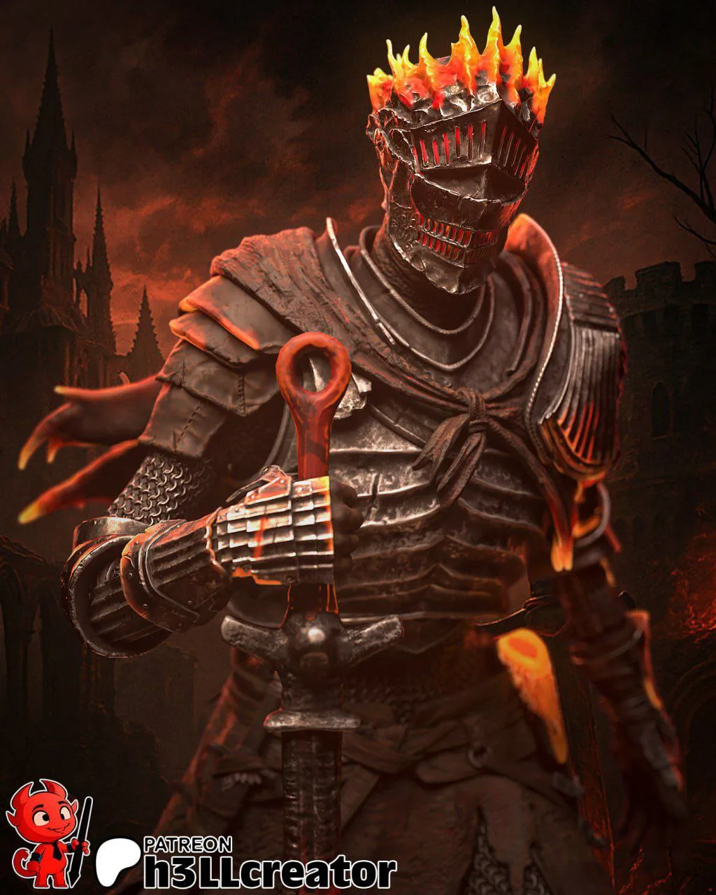 مدل سهبعدی Lord of Cinder از بازی Dark Souls