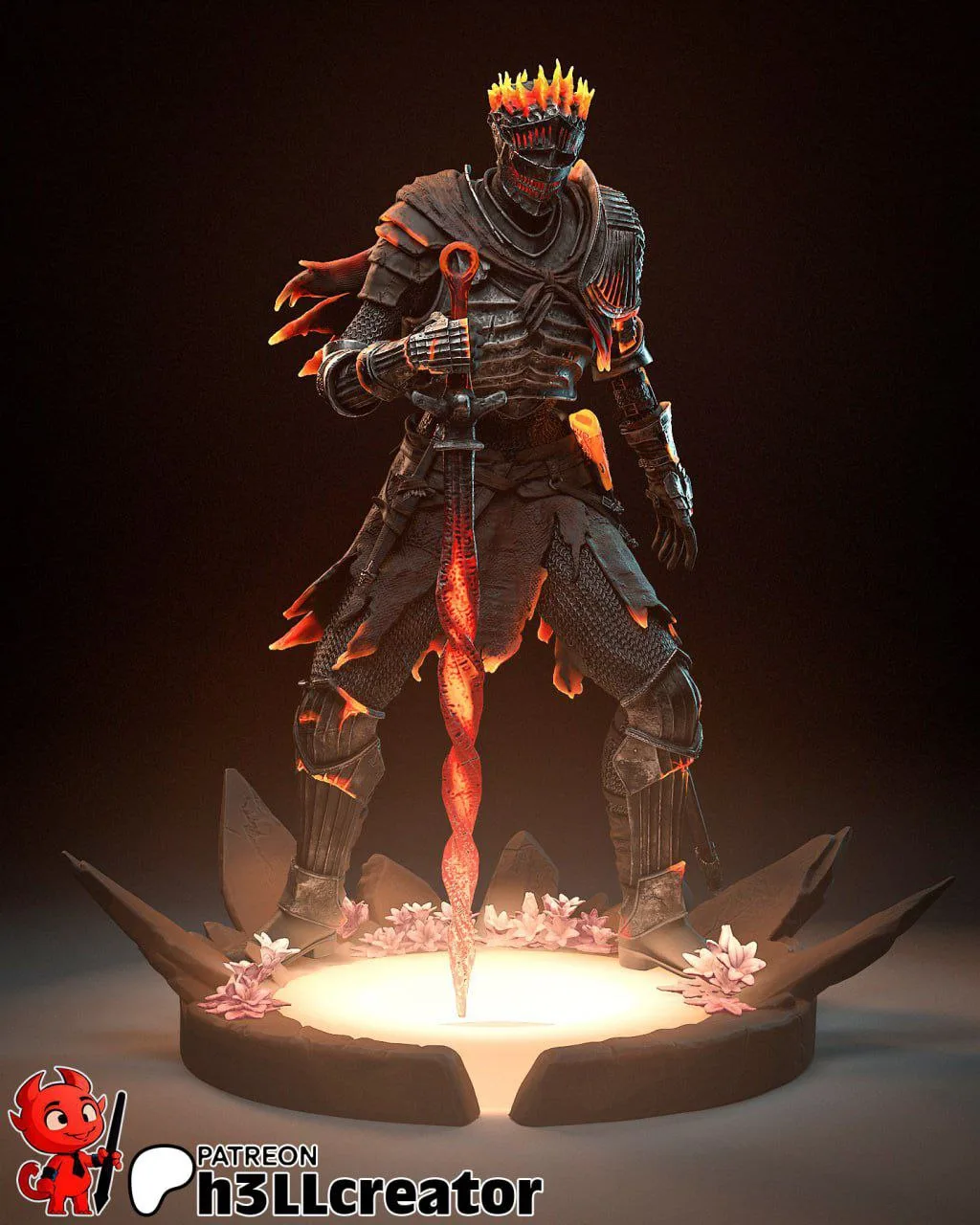 مدل سهبعدی Lord of Cinder از بازی Dark Souls