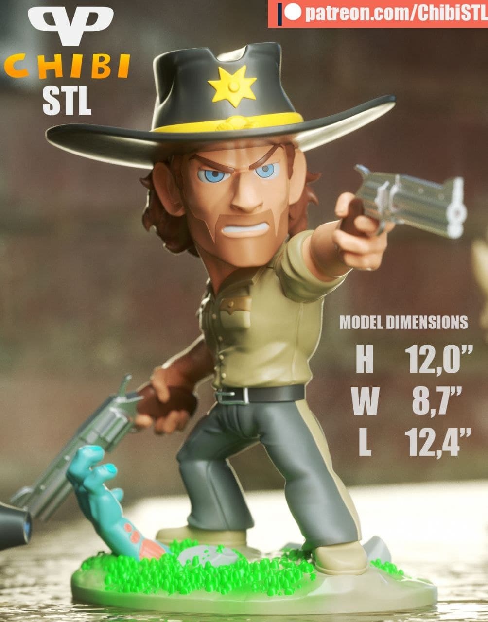مدل سه‌بعدی Rick Grimes از Walking Dead