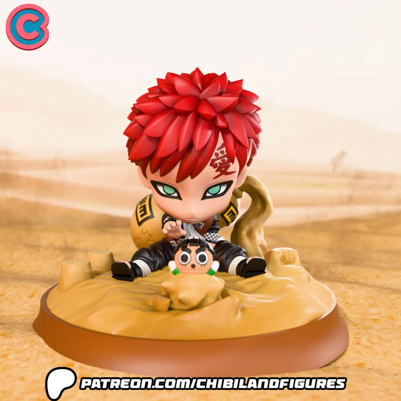 مدل سه‌بعدی Gaara از انیمه Naruto - 2