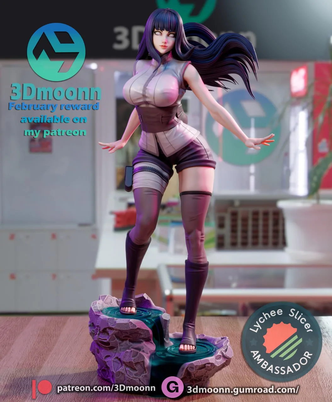 مدل سه‌بعدی Hinata از انیمه Naruto - 2